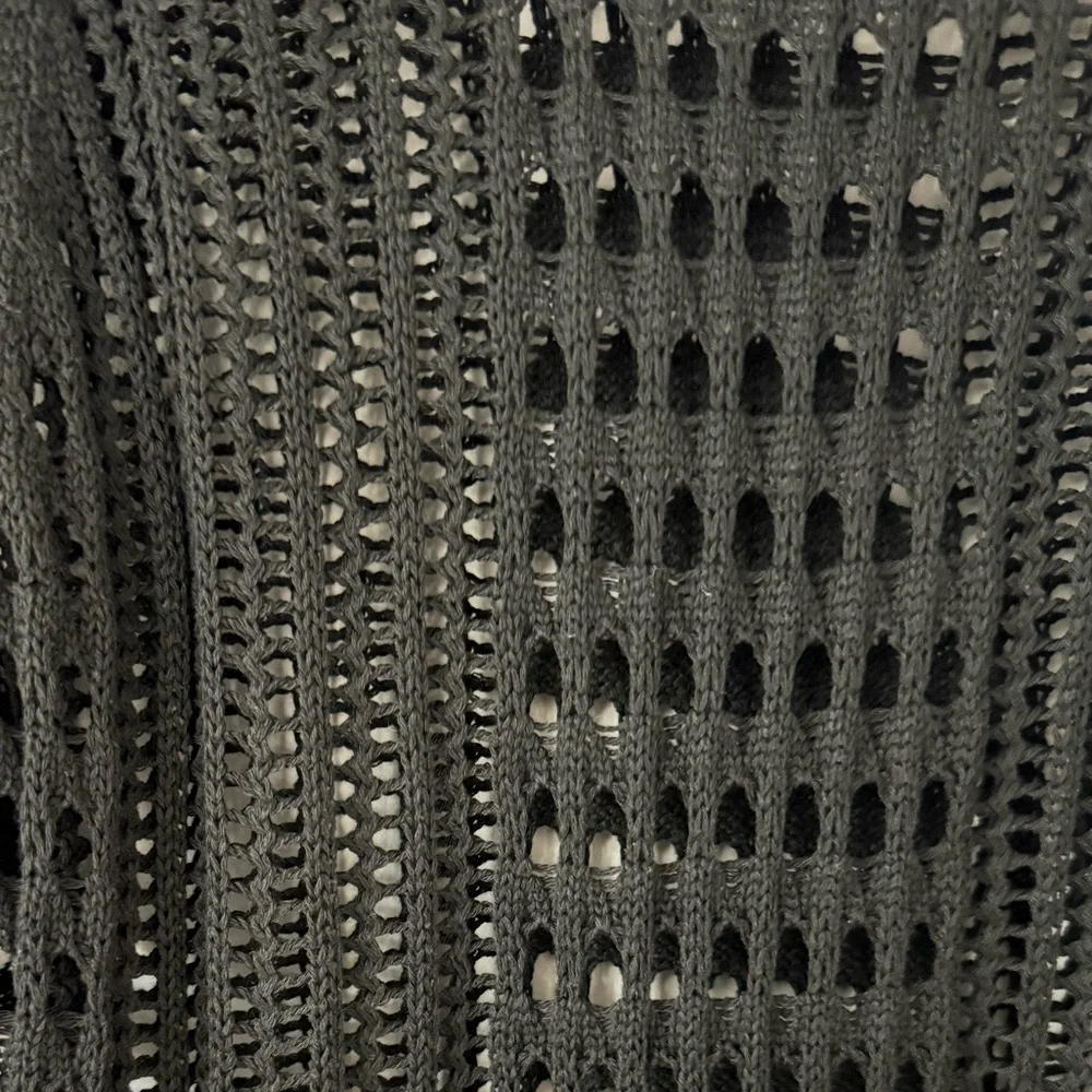 Waves to Coast Black Sleeveless Crochet Midi Maxi Dress Women’s Med Swim Coverup - Picture 12 of 12